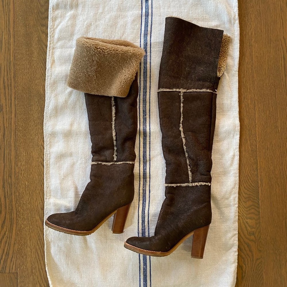 Michael Kors Merino Shearling Thigh-High Boot